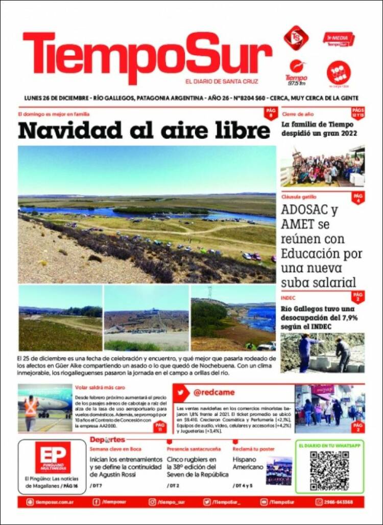 Portada de Tiempo Sur (Argentina)