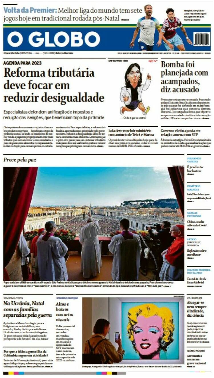 Portada de O Globo (Br&eacute;sil)
