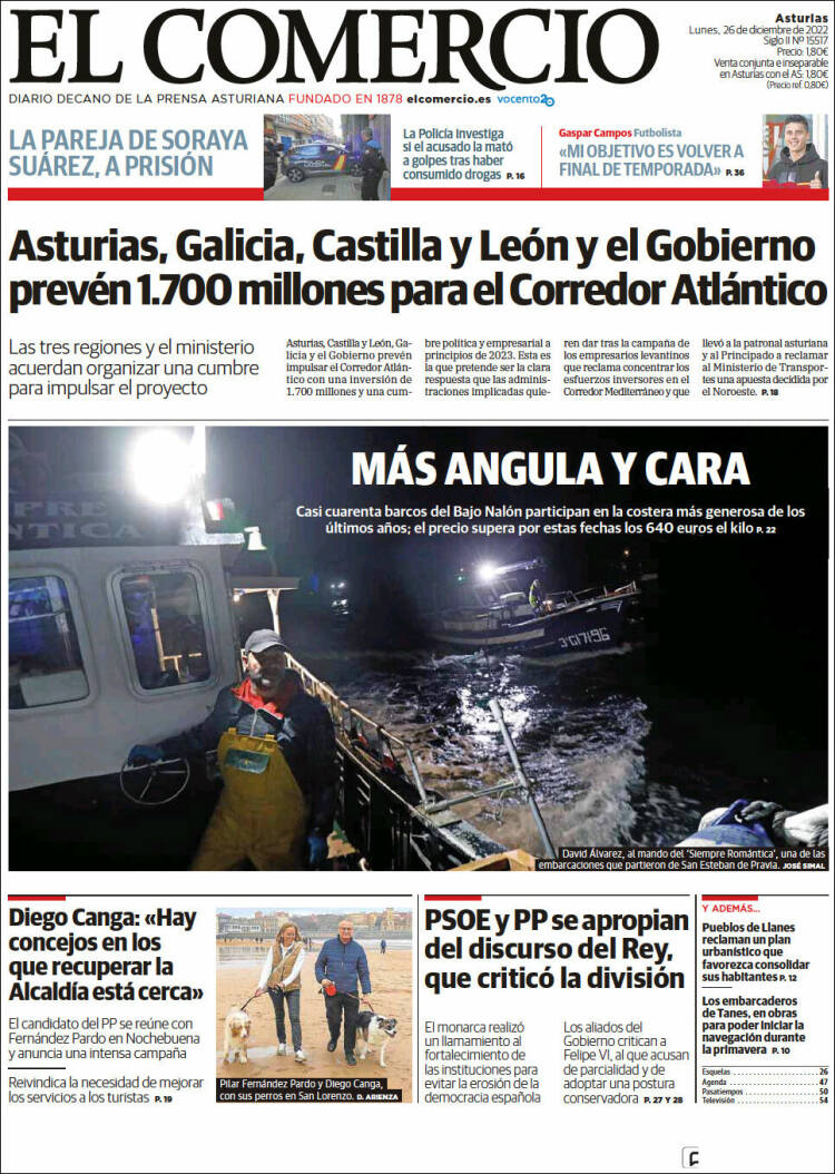 Portada de El Comercio (España)