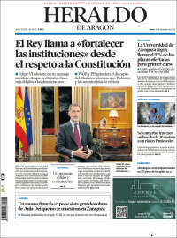 Portada de Heraldo de Aragón (España)