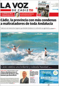 Portada de La Voz de Cádiz (España)