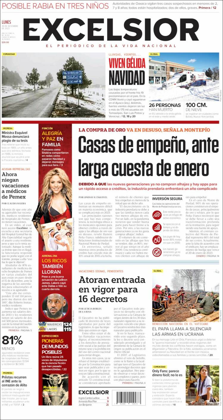 Portada de Excelsior (Mexico)