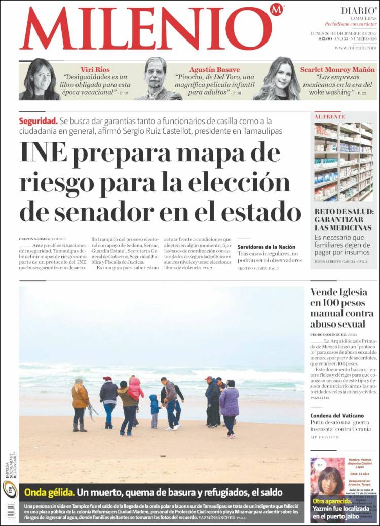 Portada de Milenio - Tamaulipas (Mexico)