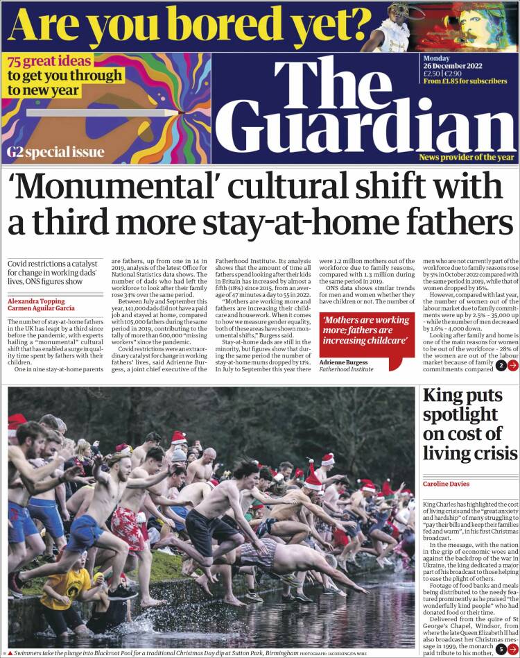 Portada de The Guardian (United Kingdom)