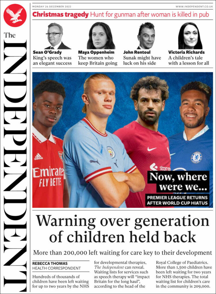 Portada de The Independent (United Kingdom)