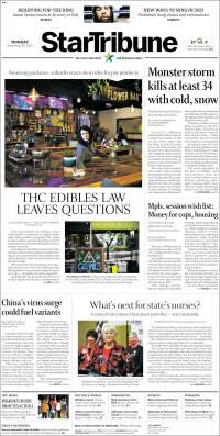 Portada de Star Tribune (USA)