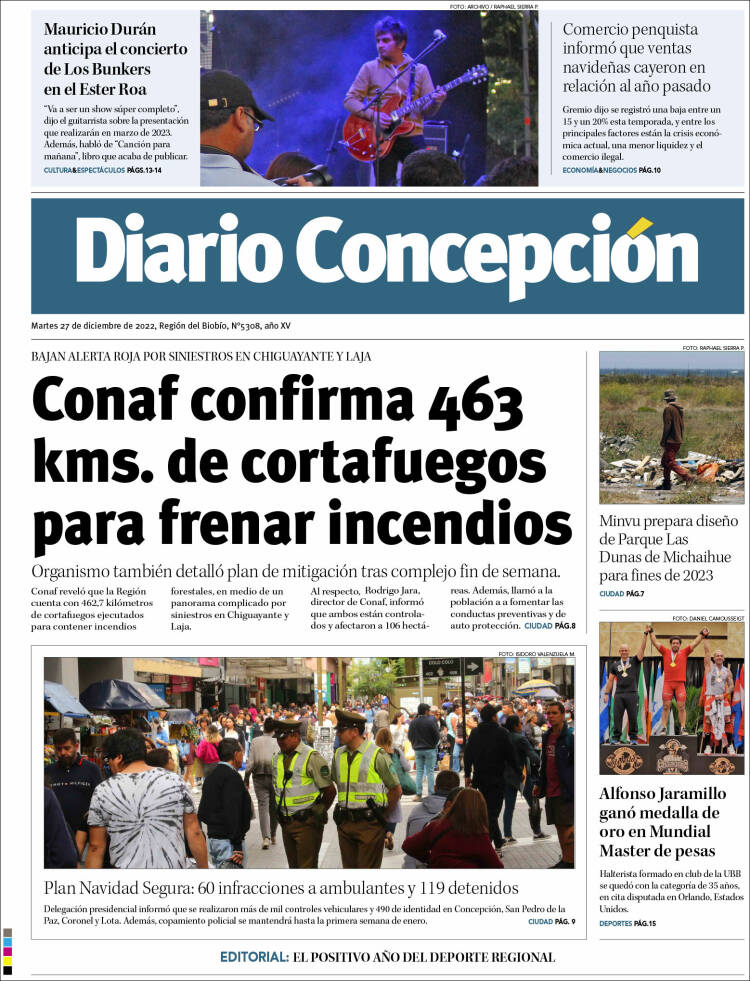 Portada de Diario de Concepción (Chile)