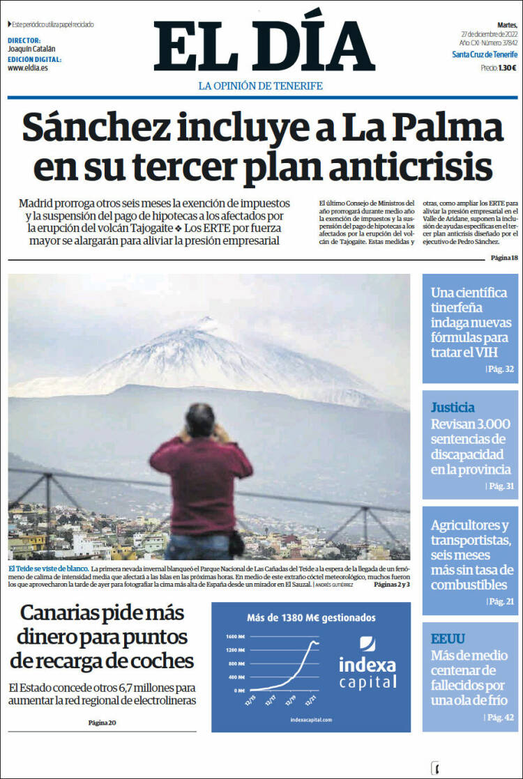 Portada de El Día (Espagne)