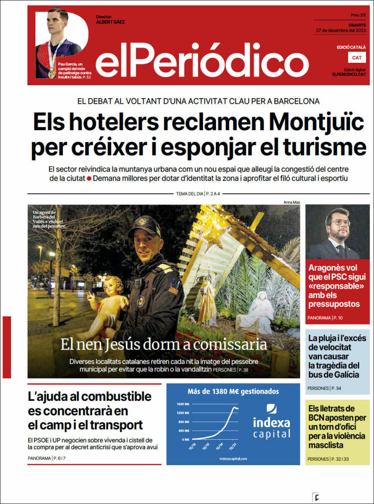 Portada de El Periódico de Catalunya (Espagne)