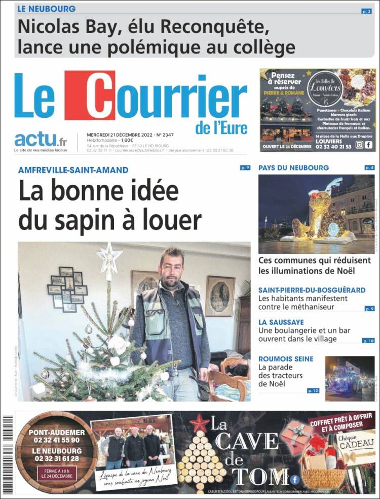 Portada de Le Courrier de l'Ouest (Francia)