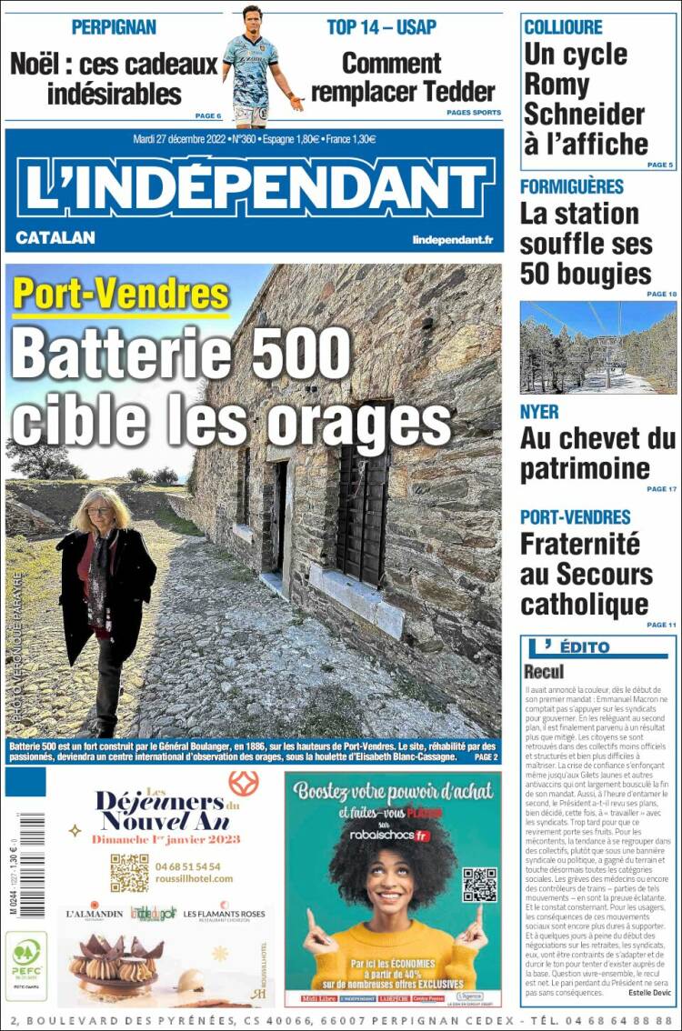 Portada de Le Indépendant (Francia)