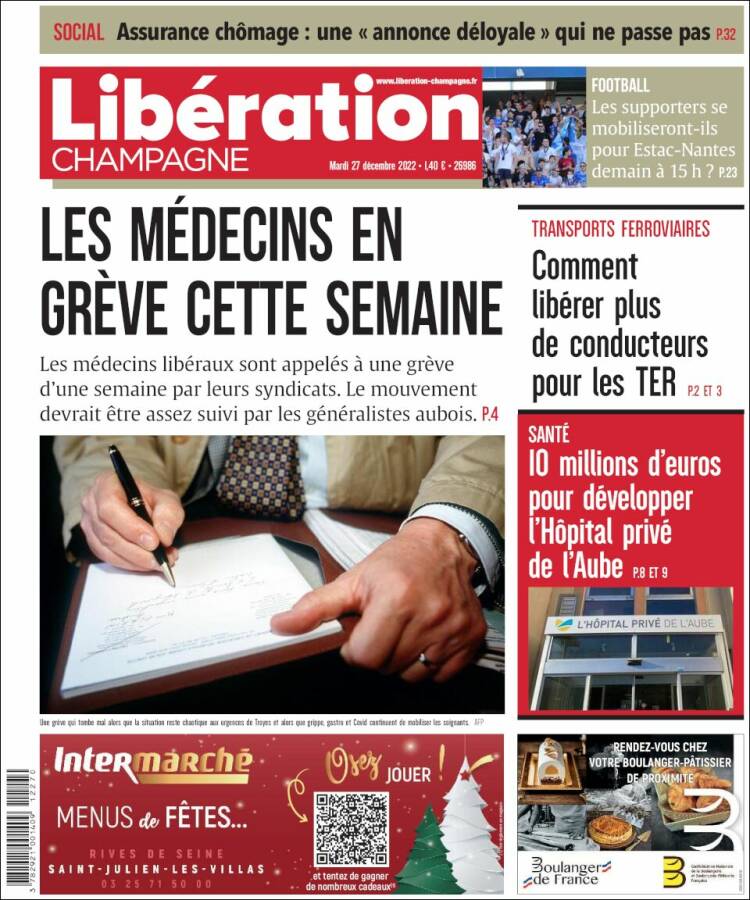 Portada de Libération Champagne (Francia)