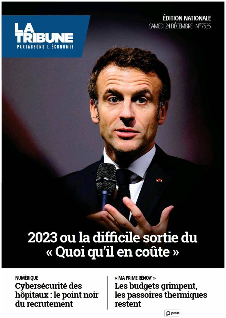 Portada de La Tribune (Francia)