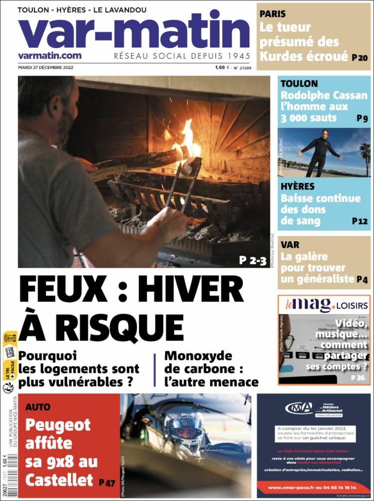 Portada de Var-Matin (Francia)