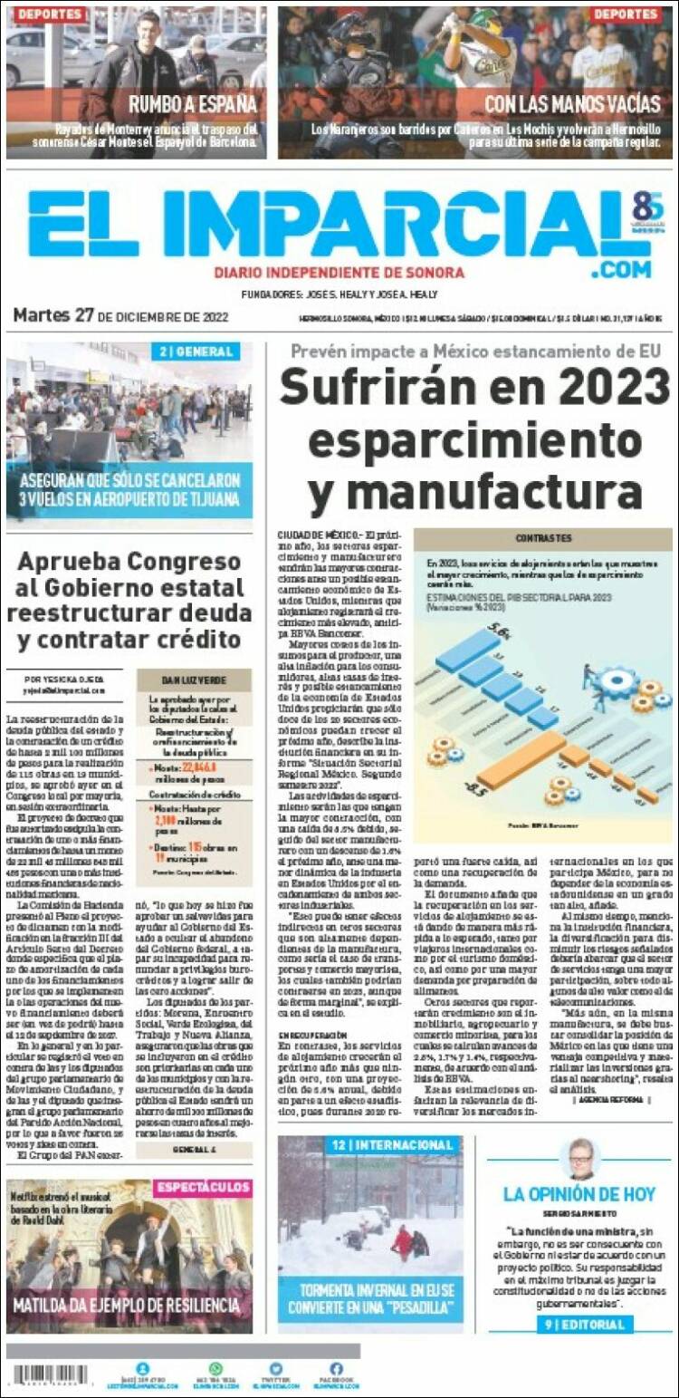 Portada de El Imparcial (Mexique)