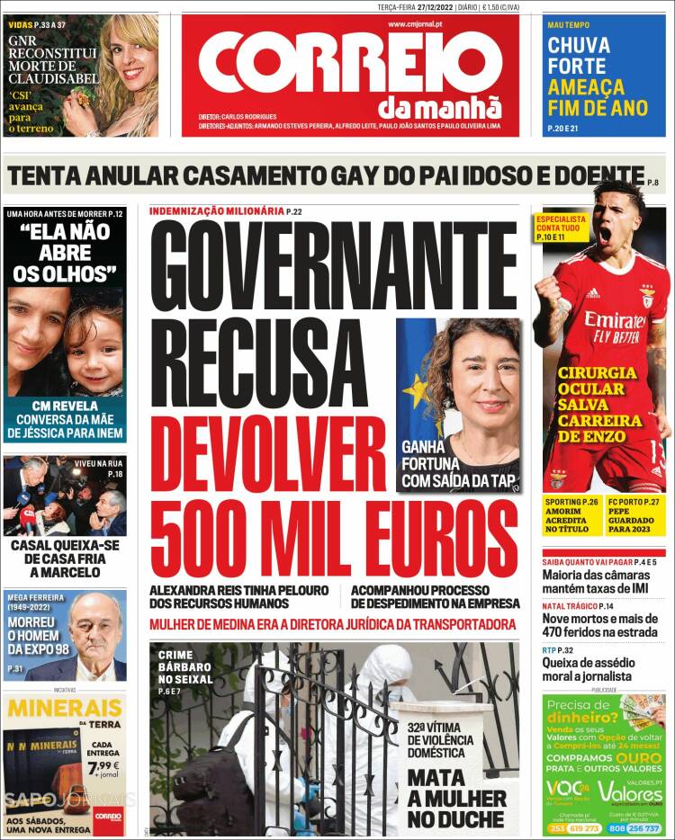 Portada de Correio da Manhã (Portugal)