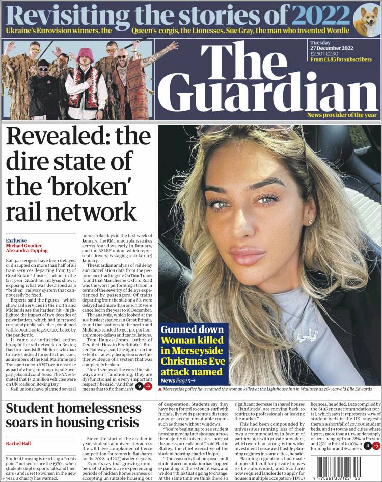 Portada de The Guardian (United Kingdom)