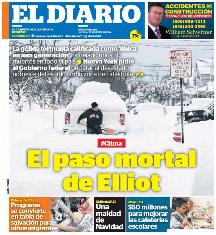 Portada de El Diario NY (USA)