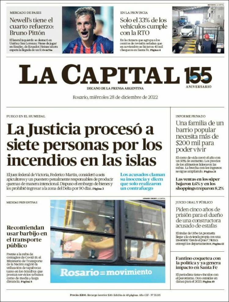 Portada de La Capital - Rosario (Argentina)