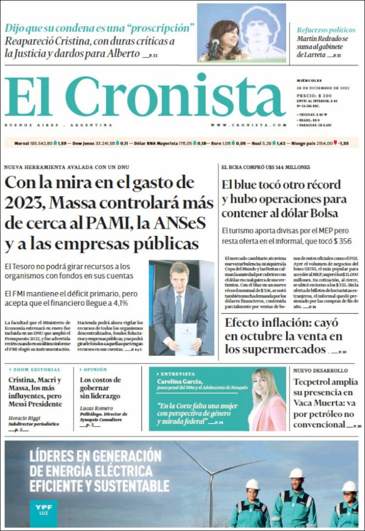 Portada de El Cronista Comercial (Argentina)