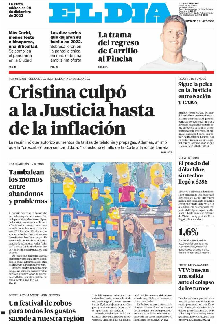 Portada de El Día de la Plata (Argentina)