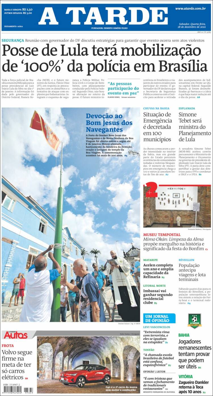 Portada de Diário A Tarde (Brasil)
