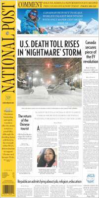 Portada de The National Post (Canada)