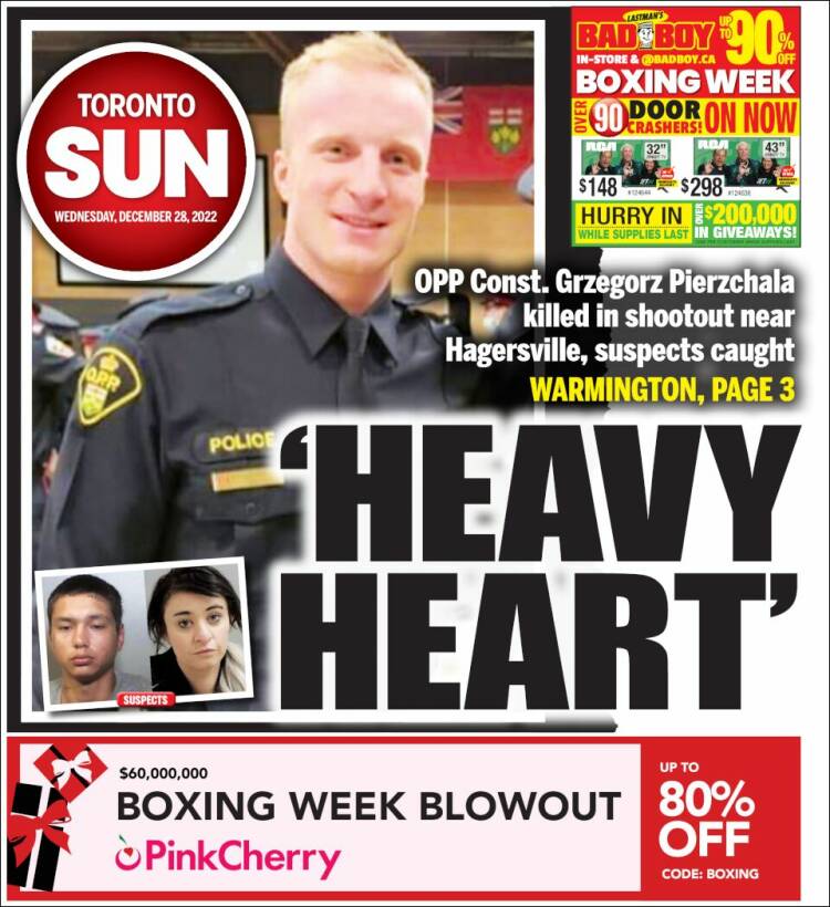 Portada de The Toronto Sun (Canadá)