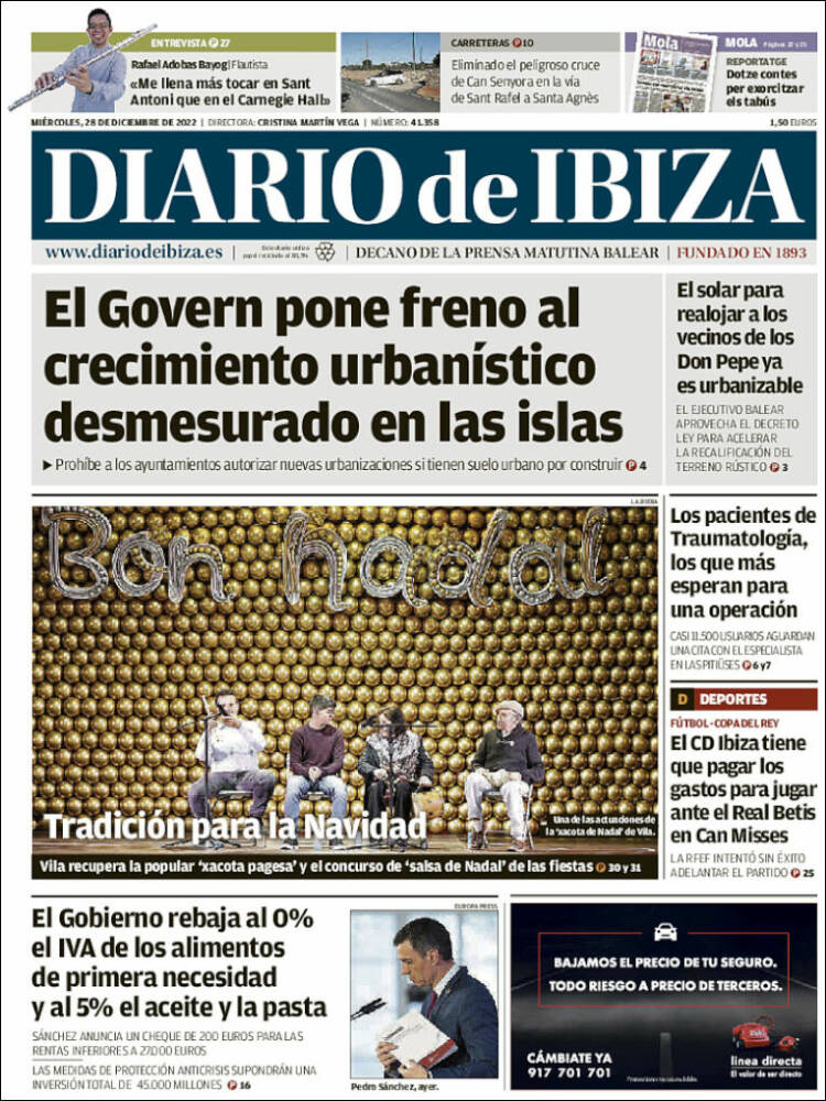 Portada de Diario de Ibiza (Espa&ntilde;a)
