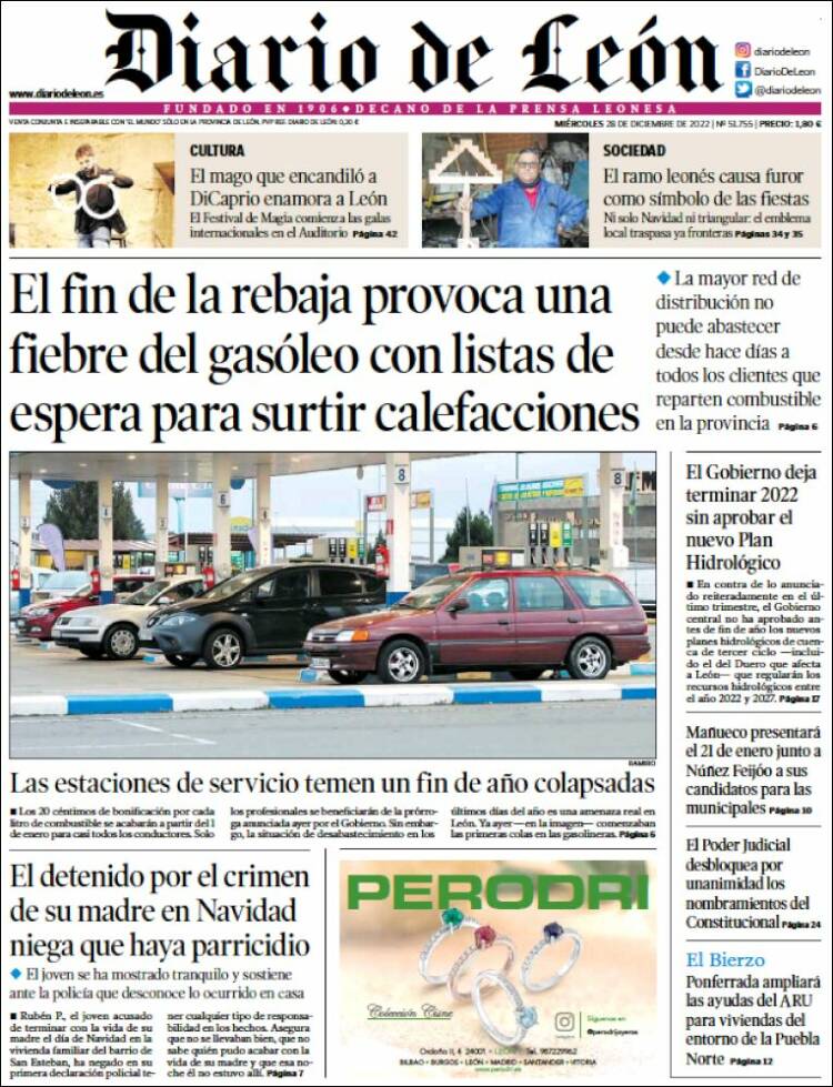 Portada de Diario de León (Espa&ntilde;a)