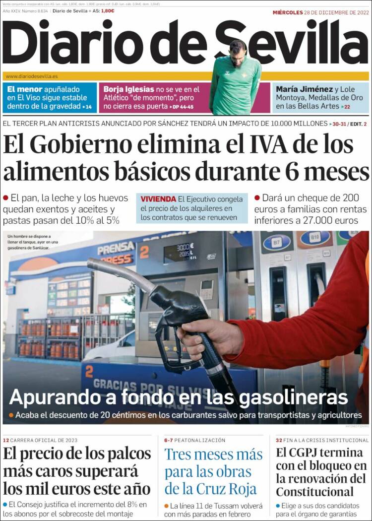 Portada de Diario de Sevilla (Espa&ntilde;a)