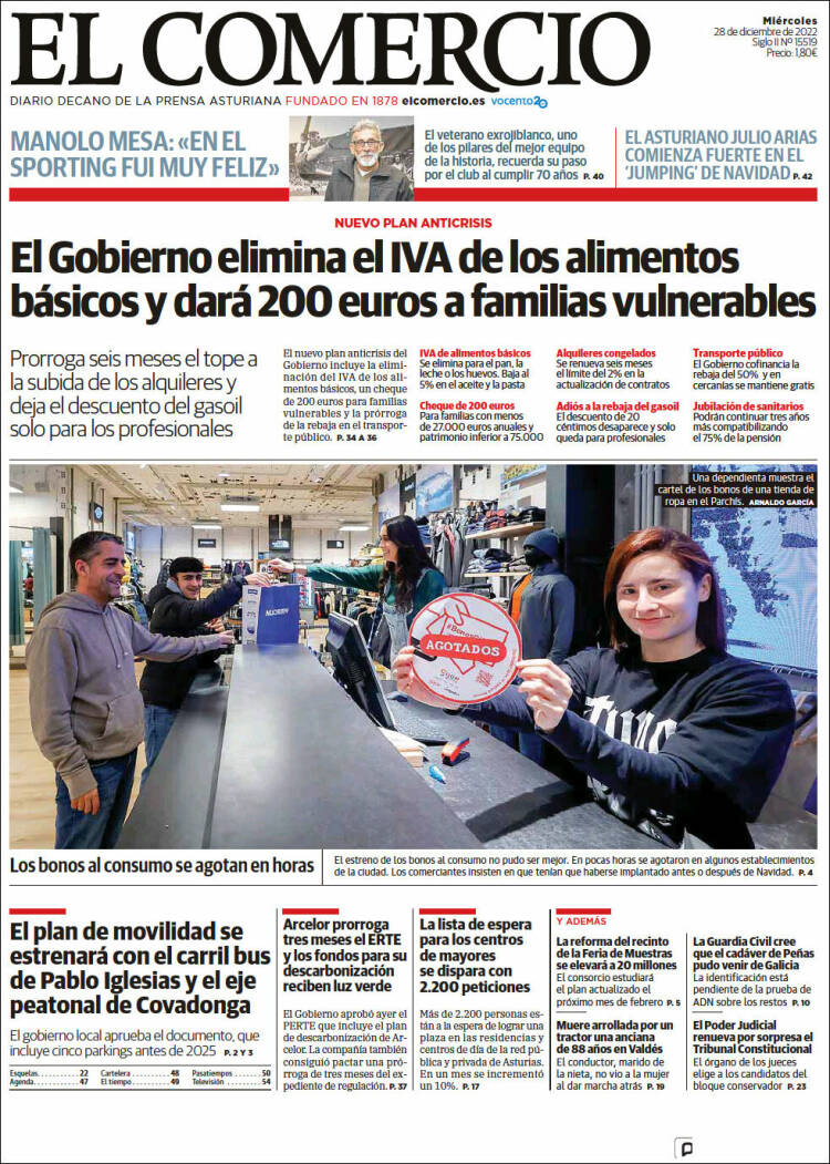 Portada de El Comercio - Gijón (Espa&ntilde;a)