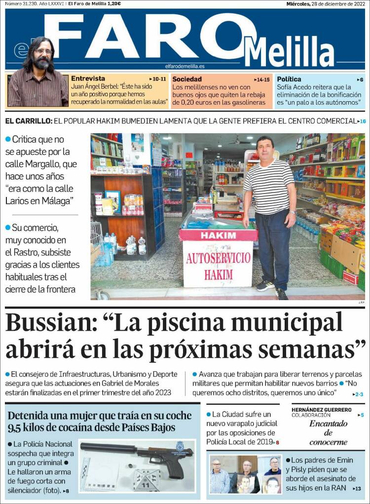 Portada de El Faro de Melilla (Espa&ntilde;a)