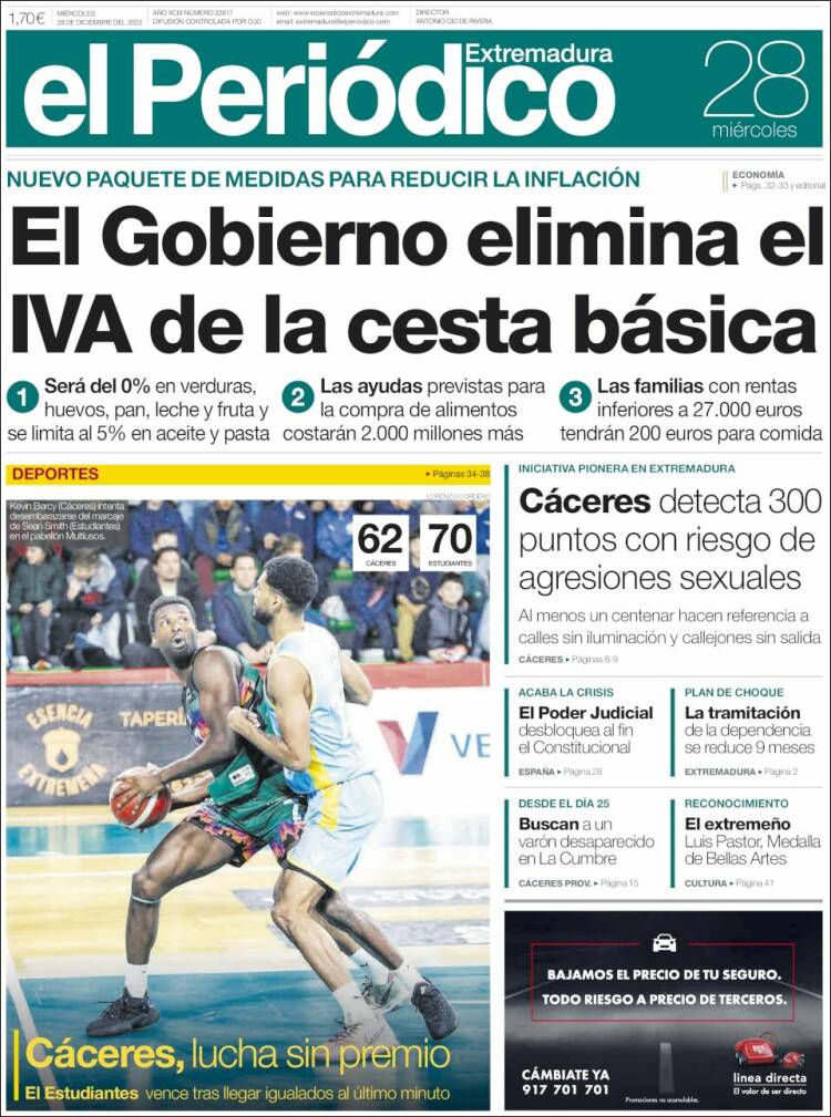 Portada de El Periódico de Extremadura (Espa&ntilde;a)