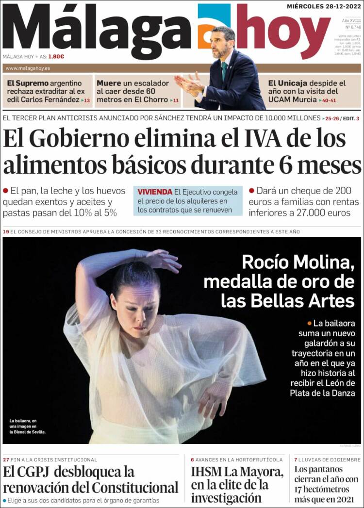 Portada de Málaga Hoy (Espa&ntilde;a)