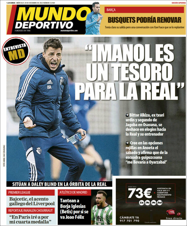 Portada de Mundo Deportivo Gipuzkoa (Espa&ntilde;a)
