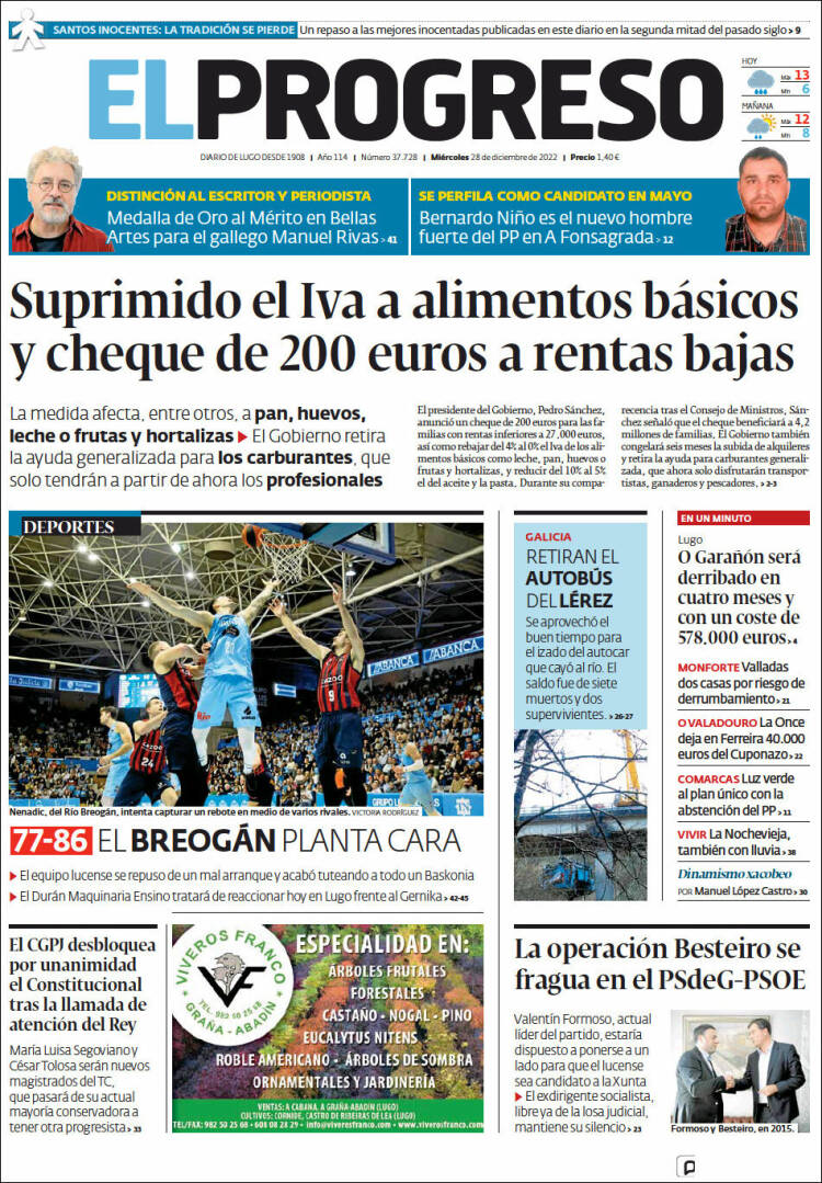 Portada de El Progreso (Espa&ntilde;a)