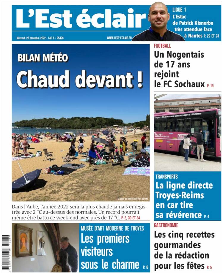 Portada de L'Est Eclair (Francia)