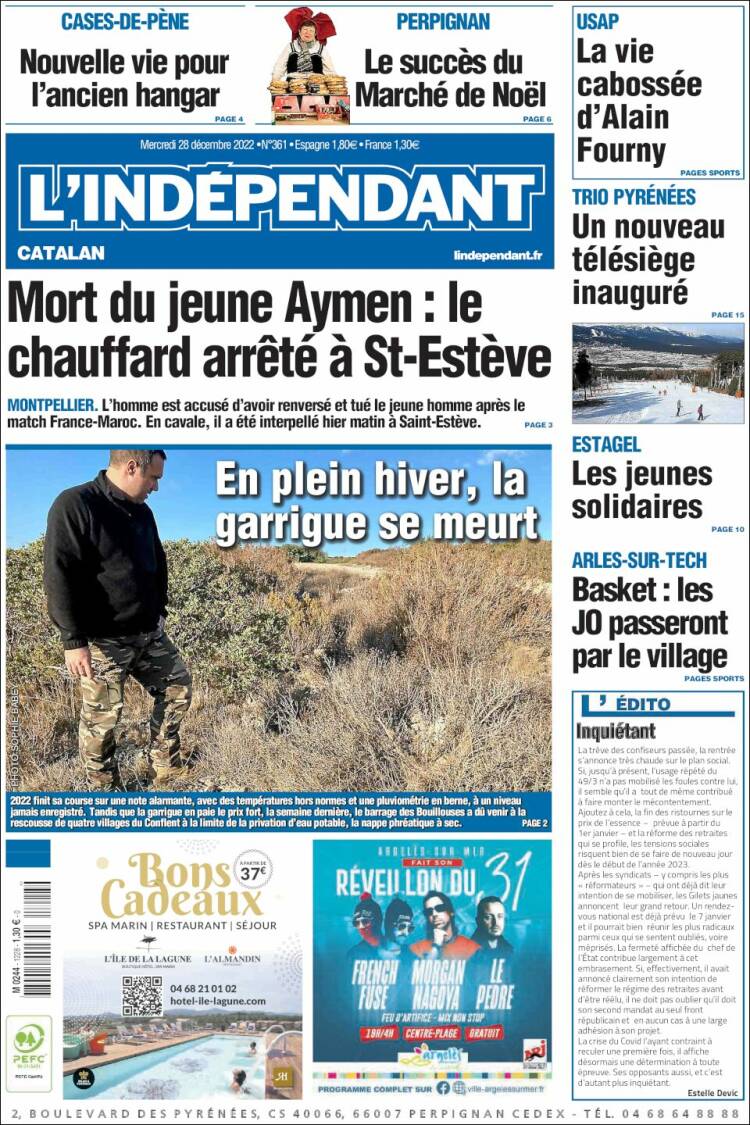Portada de Le Indépendant (Francia)