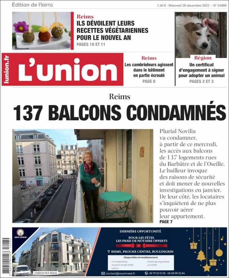 Portada de L'Union (Francia)