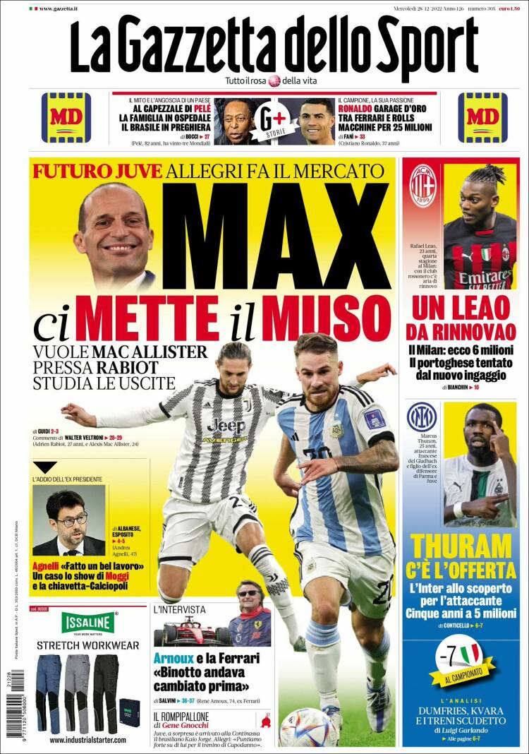 Portada de La Gazzetta dello Sport (Italy)