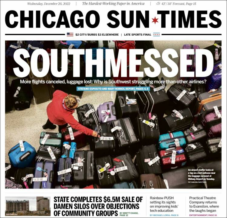 Portada de Chicago Sun-Times (USA)