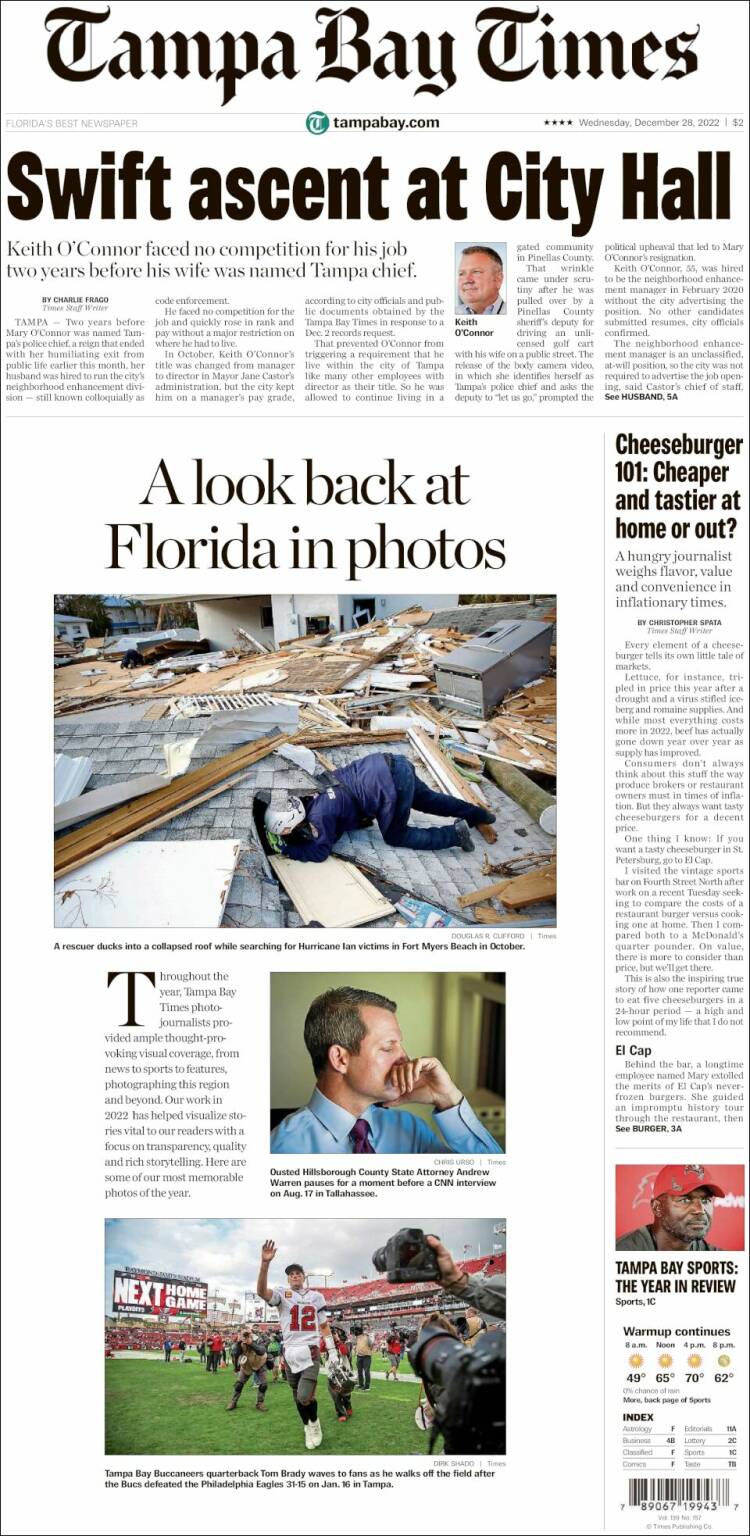 Portada de Tampa Bay Times (USA)