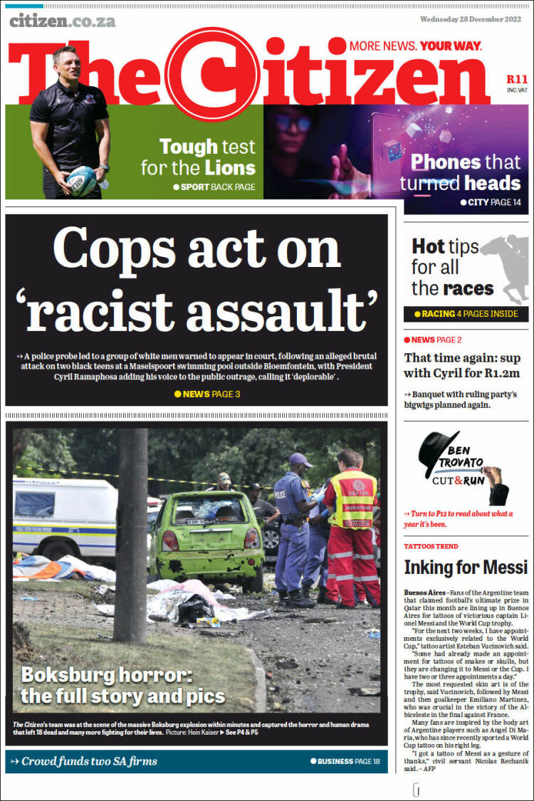 Portada de The Citizen (Sud&aacute;frica)