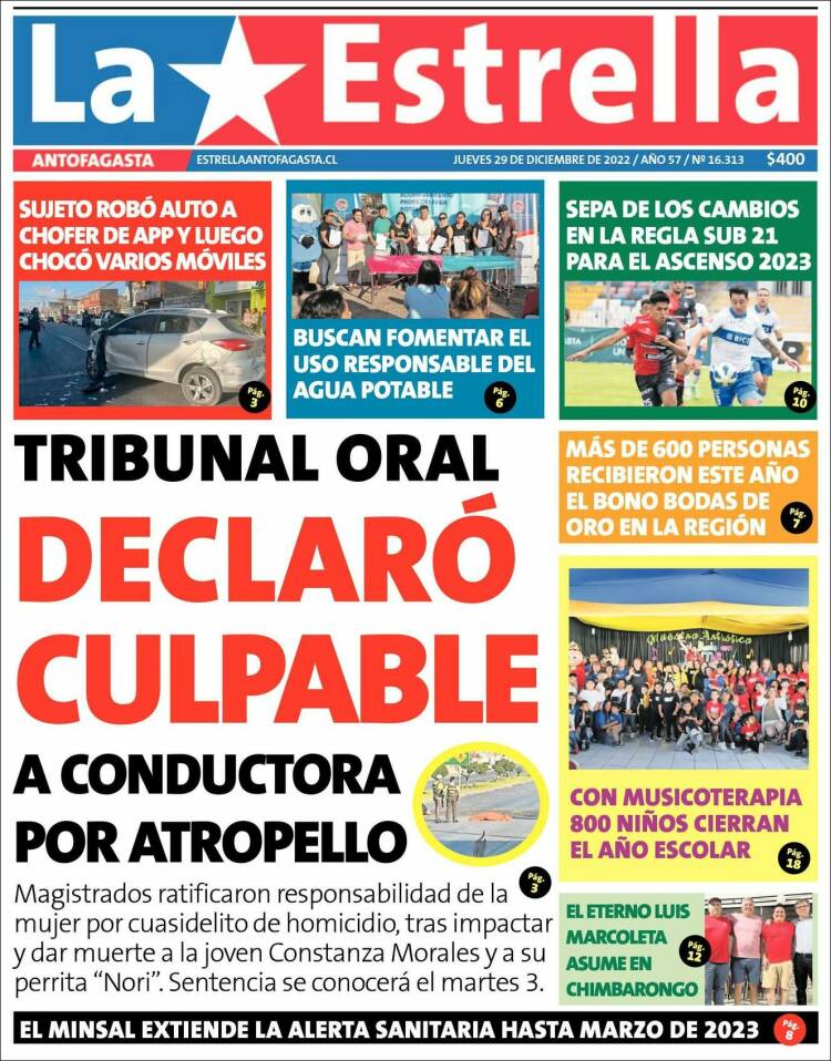 Portada de La Estrella del Norte (Chile)