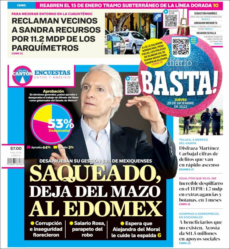 Portada de Diario Basta (Mexico)