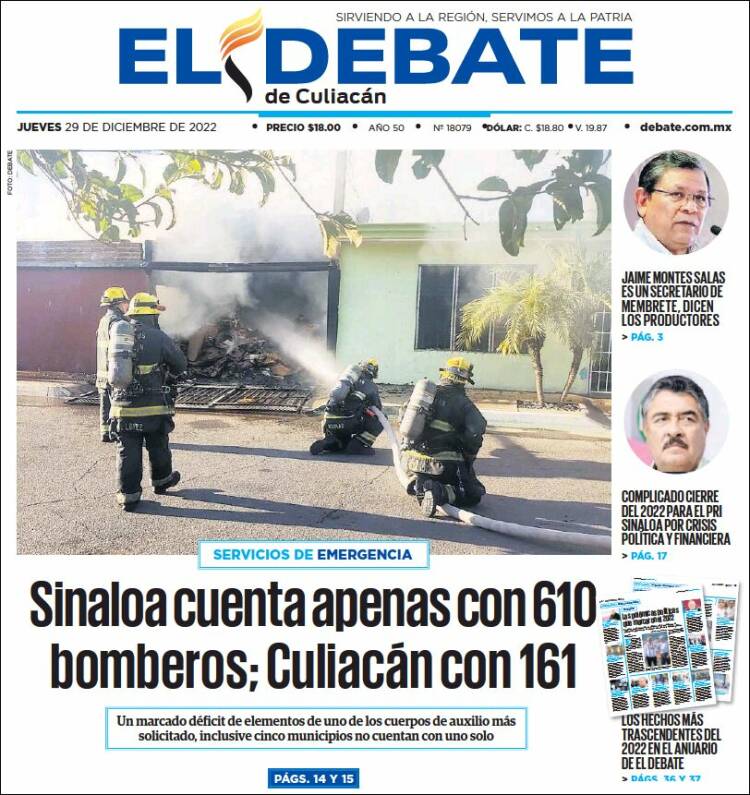 Portada de El Debate de Culiacán (Mexico)