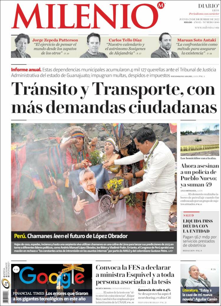 Portada de Milenio de León (Mexico)