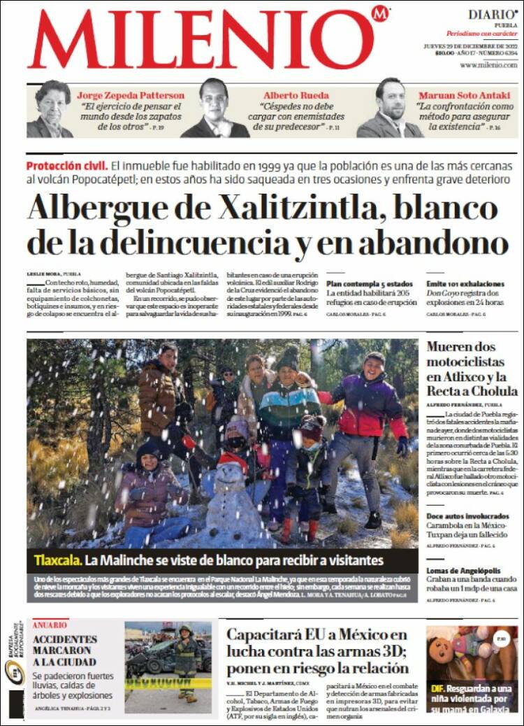 Portada de Milenio de Puebla (Mexico)