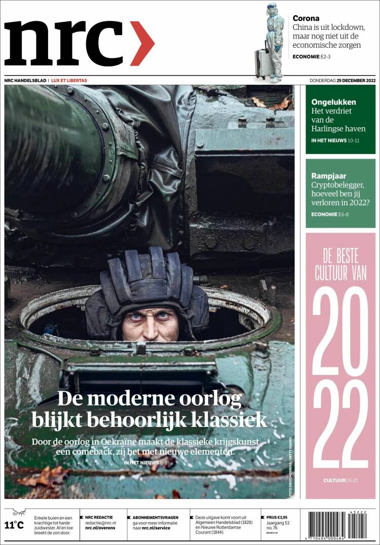 Portada de NRC Handelsblad (Países Bajos)